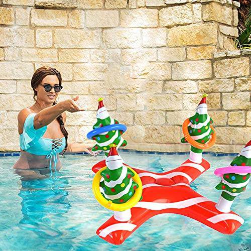 KASIQI Inflatable Ring Toss Pool Cross Game Toy Floating Swimming Pool Ring Kids Adults Teamwork Activities Water Beach Toss Games Water Beach Party Props Water Beach Toys