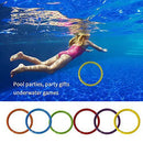 Kasuyi 6 Pcs Pool Diving Rings for Kids, Diameter 5.5 Inch Plastic Material Pool Diving Toys, Use for Pool Parties, Underwater Plays, Multicolour