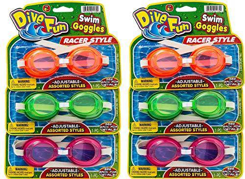 Kids Swimming Goggles (6 Pack Assorted) Styles Soft Training Leak-proof Goggles for Kids Summer Pool & Sea Swim Great for Kids & , Boys and Girls. Swimming Googles Set. 1170-6p