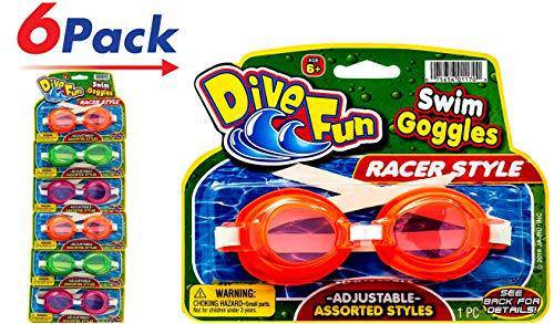 Kids Swimming Goggles (6 Pack Assorted) Styles Soft Training Leak-proof Goggles for Kids Summer Pool & Sea Swim Great for Kids & , Boys and Girls. Swimming Googles Set. 1170-6p