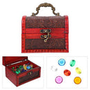 Kisangel Treasure Box for Kids Treasure Chest Toy Box Wooden Acrylic Box with Lock for Kids Gem Jewelry Box With100pcs Gemstones Diamonds