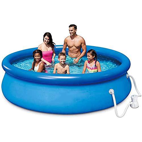 KNWSHT 10ft X 30in Easy Set Pool Set with Filter Pump, Quick Set Circular Above Ground Swimming Pool, Portable Outdoor Family Swimming Pool for Kids Adults