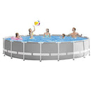 KNWSHT 12ft Round Frame Swimming Pool, Metal Frame Pool Set with Filter Pump for Adults, Family, Children, Outdoor, Yard, Garden