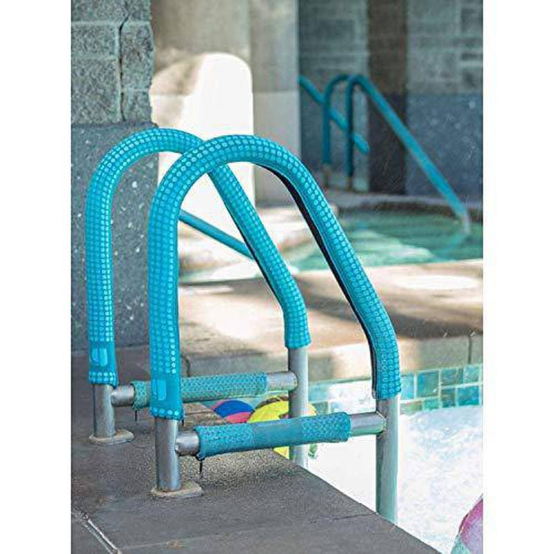 KoolGrips Comfort Cover 6 Foot Neoprene Zippered Hand Grip Rail Slip Cover Sleeve In Ground and Above Ground Swimming Pools, 1 Cover, Indian Teal Blue