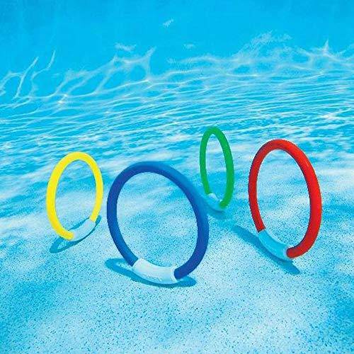 KROWMAET Diving Rings Diving Throw Torpedo Bandits Set, Water Sports Pool Games and Toys for Kids, Toddlers Children Throwing Catching Toys for Learning to Swim (Combination 1)