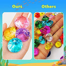 KXCOFTXI Big Diving Gems for Pool, 4CM Large Pirate Gems, 10PCS Colorful Glittery Acrylic Pool Jewels with 2 Treasure Chests for Kids Summer Pool Treasure Hunt
