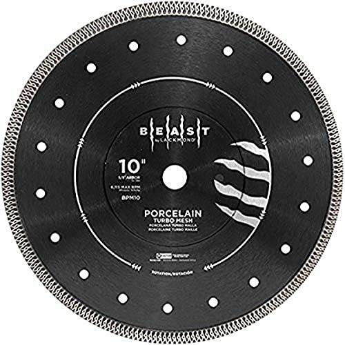 Lackmond Beast Pro 10" Wet/Dry Porcelain Turbo Mesh Saw Blade - 10" Tile Cutting Tool with Quick Cooling Mesh Rim & 5/8" Arbor - BPM10