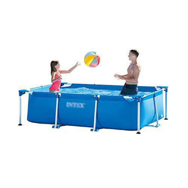 Large Swimming Pool, Rectangular Paddling Pool with Stand,Kids and Adults, Summer Water Entertainment,Family,Garden,Outdoor (Blue),Blue,300cm