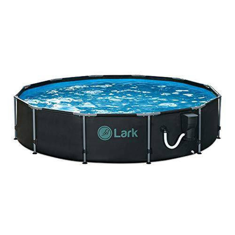 Lark 12' ft. x 30" inch Metal Frame Backyard Above Ground Swimming Pool with 600-Gallon Filtration Pump