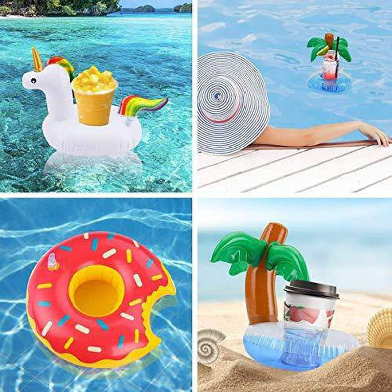 LEDMI Cute and Interesting Cup Holders, Inflatable Water Floating Beverage Cup Holders, Floating Beverage Holders, Indispensable Toys for Summer Pool Parties (Not Include Air Pump)
