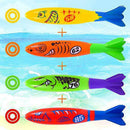 LET'S GO! Pool Toys for Kids Age 3-12 Diving Toys with Pool Torpedo, Diving Rings, Diving Seaweeds, Toypedo Shark, Diving Gems, Storage Bag for Kid Underwater Swimming Diving Pool Toy