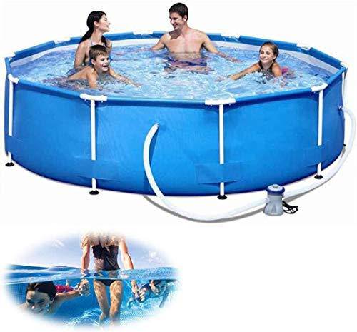 LFSTY Metal Frame Pool, Prism Frame Pool with Filter Pump - Steel Round Frame Above Ground Swimming Pool, Suitable for Kids, Toddlers, Adults, Quality Assurance
