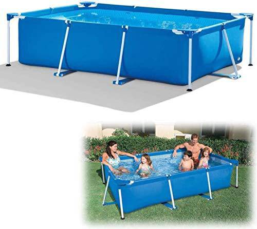 LFSTY Metal Frame Swimming Pool, Rectangular Ground Pool Outdoor Child