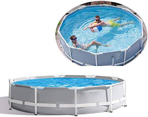 LFSTY Round Frame Swimming Pool, Metal Frame Pool Above Ground Pool Pond Family Swimming Pool Metal Frame Structure Pool Leisure