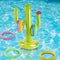 LHK 2 Pack Inflatable Cactus Ring, Toss Games Pool Toys with 8 Pcs Floating Swimming Pools Rings, Multiplayer Outdoor Play Party Water Game Supplies