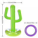 LHK 2 Pack Inflatable Cactus Ring, Toss Games Pool Toys with 8 Pcs Floating Swimming Pools Rings, Multiplayer Outdoor Play Party Water Game Supplies