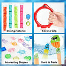 liberry Diving Pool Toys, 32PCS Diving Toys with Diving Rings, Diving Sticks, Torpedo Bandits, Gems and Storage Bag, Durable Pool Toys for Kids 3-10 for Diving Training Gift