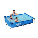 LICHUAN Metal Frame Swimming Pool Outdoor Above Ground Round Paddling Pool with Easy Setup Polyester Steel Super for Garden Backyard Blow up Pool (Color : Blue, Size : 259x170x61cm)