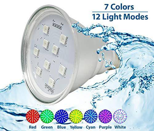 Life-Bulb 120V LED Color Spa Light Bulb with Remote for in-ground spa | High Lumens | Lifetime Replacement Warranty | Long Lasting Aluminum | Replaces up to 300W Incandescent E26 Screw in Type Bulbs