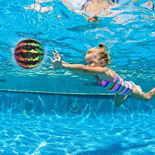LINASHI Inflatable Ball Pool Toys Swimming Pool Float Ball Toys Water Filled Inflatable Ball Toys for Under Water Passing Diving Pool Games for Adults Kids (2 PCS, Green+Rainbow)