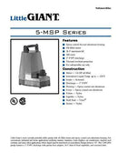 Little Giant 505025 5-MSP Series 1,200 GPH 1/6 HP Submersible Utility Water Pump for Commercial, Industrial, Home