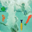 LITUDISO Summer Fun Underwater Swimming Diving Pool Toy Set, Games Training Gift for Childs, 4 Diving Rings(5”), 4 Diving Sticks(7”), 3 Diving Fish(3”), and A Set of 6 Gems, etc.