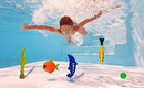 LITUDISO Summer Fun Underwater Swimming Diving Pool Toy Set, Games Training Gift for Childs, 4 Diving Rings(5”), 4 Diving Sticks(7”), 3 Diving Fish(3”), and A Set of 6 Gems, etc.