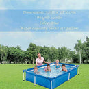 Lolicute Above Ground Swimming Pool 7.25ft x 5ft x 17in Outdoor Rectangular Metal Frame Swimming Pool for Backyard Garden Terrace Leisure Swimming Pool for Adults and Children