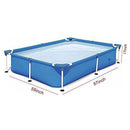 Lolicute Above Ground Swimming Pool 7.25ft x 5ft x 17in Outdoor Rectangular Metal Frame Swimming Pool for Backyard Garden Terrace Leisure Swimming Pool for Adults and Children