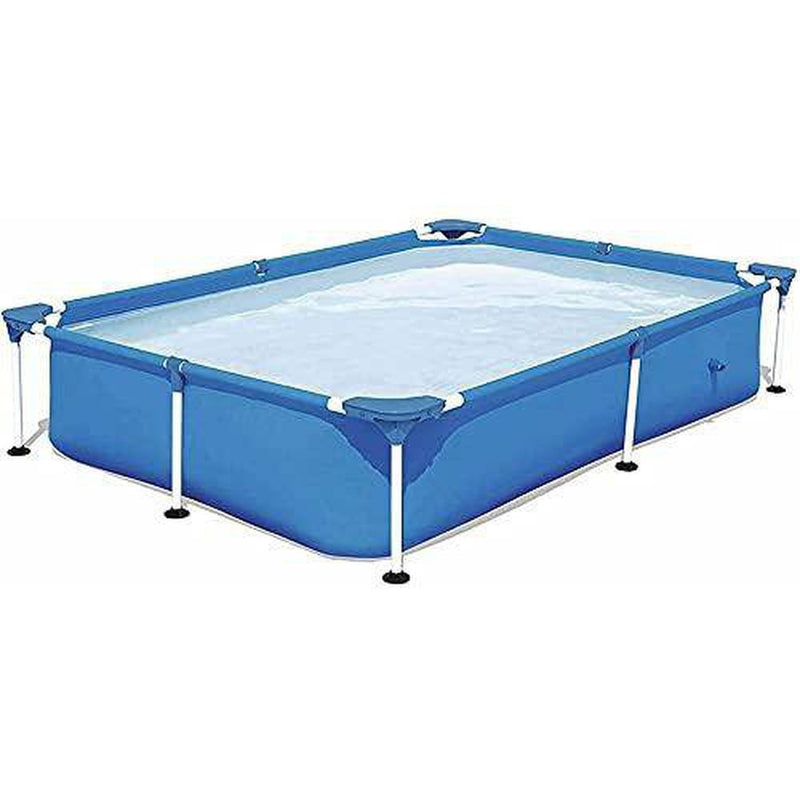 Lolicute Above Ground Swimming Pool 7.25ft x 5ft x 17in Outdoor Rectangular Metal Frame Swimming Pool for Backyard Garden Terrace Leisure Swimming Pool for Adults and Children