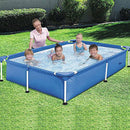 Lolicute Above Ground Swimming Pool 7.25ft x 5ft x 17in Outdoor Rectangular Metal Frame Swimming Pool for Backyard Garden Terrace Leisure Swimming Pool for Adults and Children