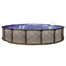 Lomart Skye Harbor 12 Foot x 52 Inch Round Hard Sided Steel Frame Above Ground Swimming Pool Package w/ Liner, Filter, Pump, Ladder, & Skimmer, Brown