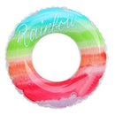 LONGZUVS Swimming Rings, Summer Beach Pool Inflatable Swim Ring for Kids Adults Beach Floating Swimming Rings for Pool Party, Rainbow Pattern Swimming Ring Thickened Translucent Swimming Ring (A)