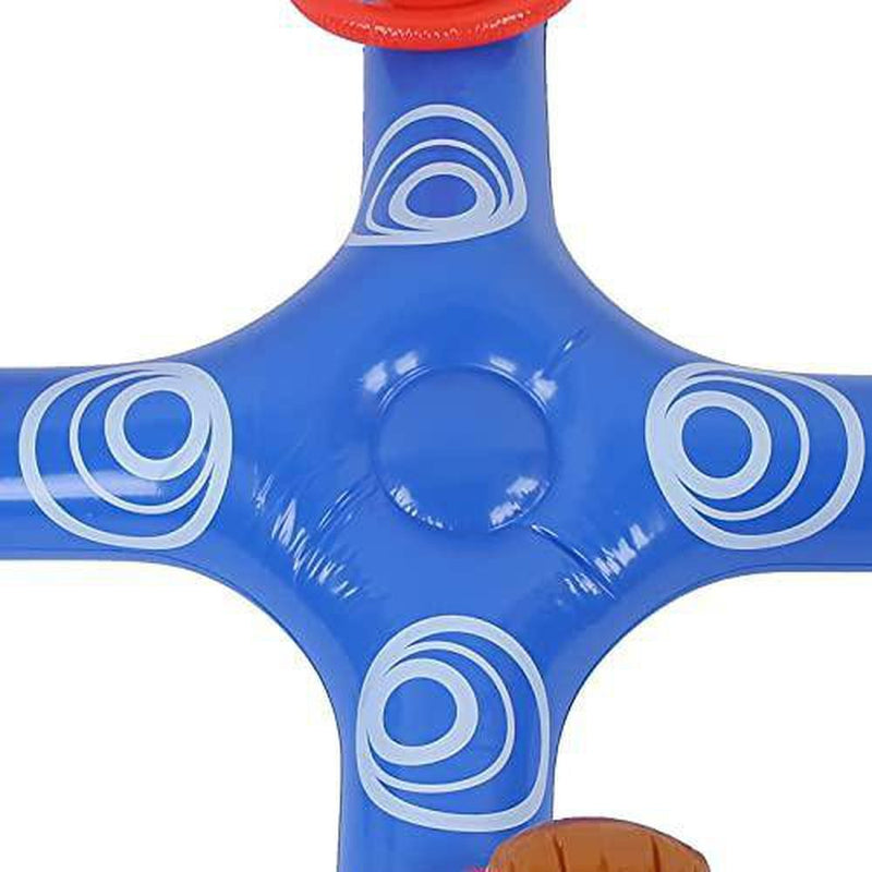 LZKW Floating Toss Game, Inflated and Deflated Quickly Pool Toss Game Repeatable with Small Rings for Summer Swimming Pool(Blue Cross Ferrule)