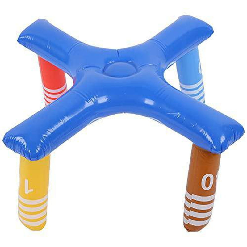 LZKW Floating Toss Game, Inflated and Deflated Quickly Pool Toss Game Repeatable with Small Rings for Summer Swimming Pool(Blue Cross Ferrule)