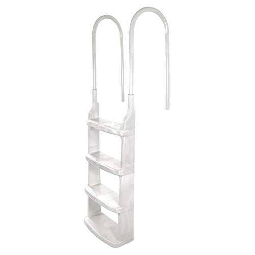 Main Access 200200 Easy Incline Above Ground in Pool Swimming Pool Ladder Complete Entry System with Aluminum Handrails, White