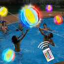 Malbaba 16 Color Changing Floating and Inflatable LED Glow in The Dark Beach Balls with 24 Key Remote Control, Great for Summer Parties, Pool, Beach Parties, Blacklight