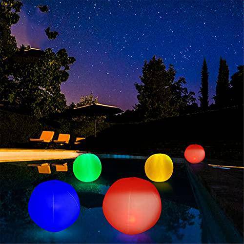 Malbaba 16'' LED Beach Ball, Pool Toys 13 Colors Glow Ball Inflatable Light Up Beach Ball with 4 Modes Remote Control Glow in The Dark Birthday Gift for Kids, Adults