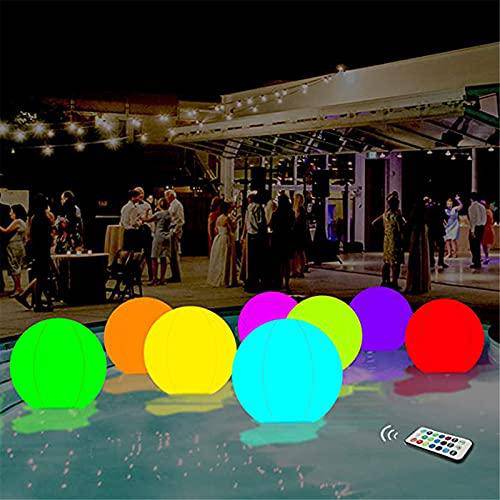 Malbaba 16'' LED Beach Ball, Pool Toys 13 Colors Glow Ball Inflatable Light Up Beach Ball with 4 Modes Remote Control Glow in The Dark Birthday Gift for Kids, Adults