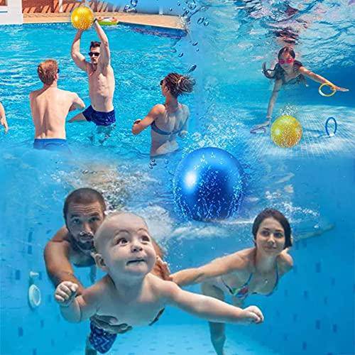 Malbaba 9 Inch Swimming Pool Water Balls, Beach Balls with Hose Adapter, Playground Balls Pool Toy for Summer Water Games and Fun Children Party Activities, 2 Pack