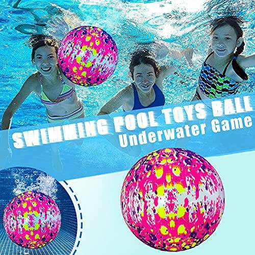 Malbaba Swimming Pool Toys Ball with Hose Adapter, Underwater Game Beach Balls for Under Water Passing, Dribbling, Diving and Pool Games for Teens, Adults, Ball Fills with Water or Air