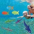 MAMAQI Summer Diving Toys Swimming Pool Diving Toys-Torpedo Octopus Diving Fish Diving Stick Aquatic Bracelet Gift Set Children's Toys-4pcs Ring