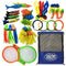Matty's Toy Stop 32 Piece Ultimate Dive Set for Diving/Swimming Pools Featuring Dive Rings, Balls, Fish, Torpedo, Shark, Octopus, Jellyfish, Fishing Nets & Bonus Storage Bag