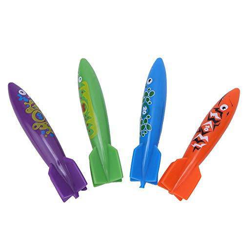 Meiyya Summer Enjoyment Easy to Carry Lightweight Bright Color Sturdy and Durable Children Swimming Toy, 4Pcs Children Diving Toy, for Swimming Practice Daily Competition(Four-Color Mixed)