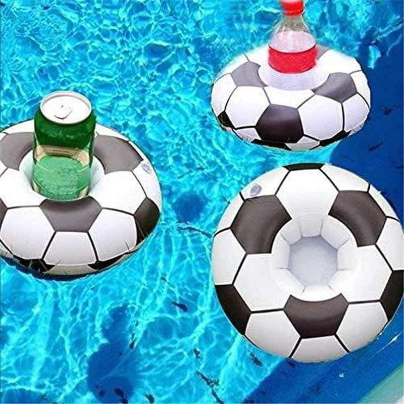 MENGHYUAN Swimming Pool Toys,Inflatable Toys,Pool Party,Inflatable Drinks Holder,Football Shape Swimming Inflatable Floating Drink Can Cup Holder Pool Bath Toys Float Water Coaster Mengheyuan