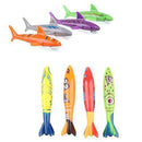 menolana 8Pcs Plastic Diving Stick Toys Set Swim Toy Kids Summer Gift - Shark Torpedo