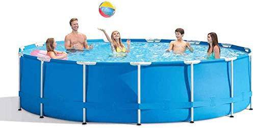 Metal Frame Pool Round Frame Above Ground Pool Pond Family Swimming Pool Metal Frame Structure Pool 305 X 76CM,Blue