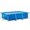 Metal Frame Swimming Pool Rectangular Square Above Ground Pools Outdoor Backyard Lounge Pool for Adults Kids (86.6 x 59.1 x 23.6 inch)