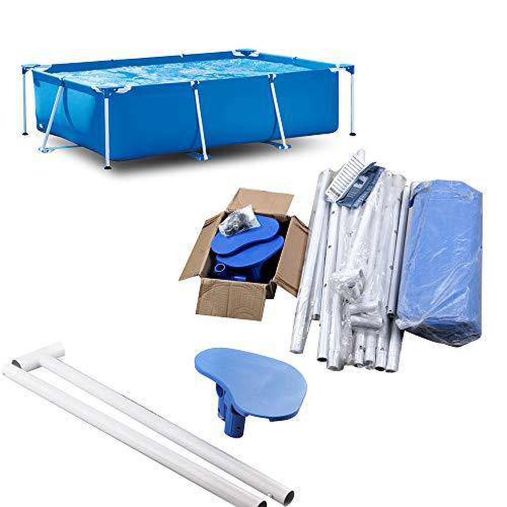Metal Frame Swimming Pool Rectangular Square Above Ground Pools Outdoo