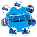 Metal Frame Swimming Pool Rectangular Square Above Ground Pools Outdoor Backyard Lounge Pool for Adults Kids (86.6 x 59.1 x 23.6 inch)